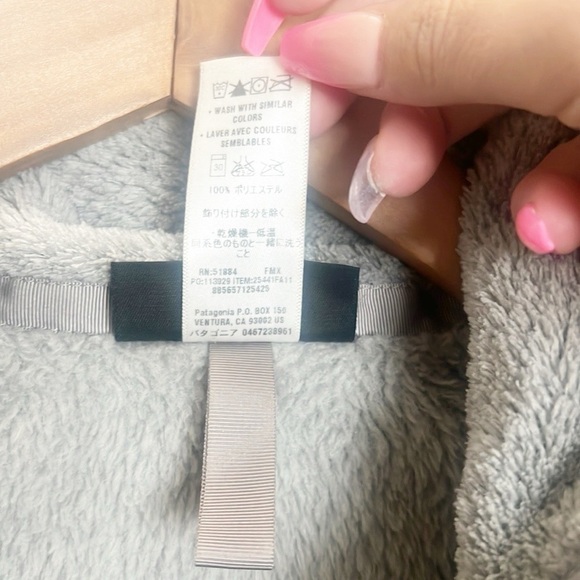 Patagonia Gray Button Snap Pullover Fleece 100% Polyester Jacket - Picture 9 of 12